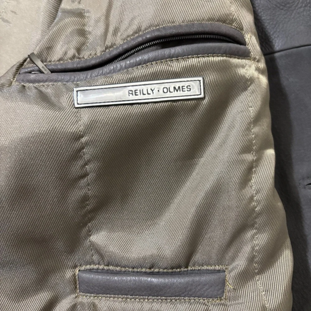 REILLY OLMES COLLECTION Jacket Men Small Dark Brown Soft Leather